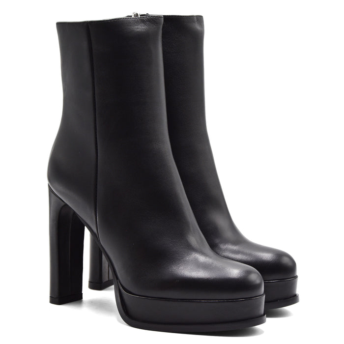 Stivaletti Chantal 1962 Donna Morbida Pelle Nera In Nappa 3301