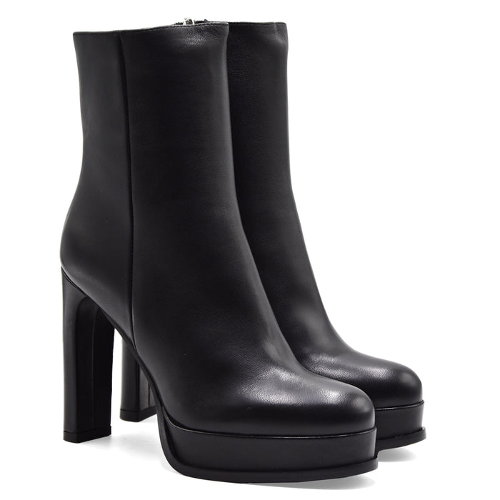 Stivaletti Chantal 1962 Donna Morbida Pelle Nera In Nappa 3301