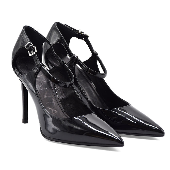 Décolleté Donna Chantal 1962 In Vera Pelle Verniciata Nera 3315