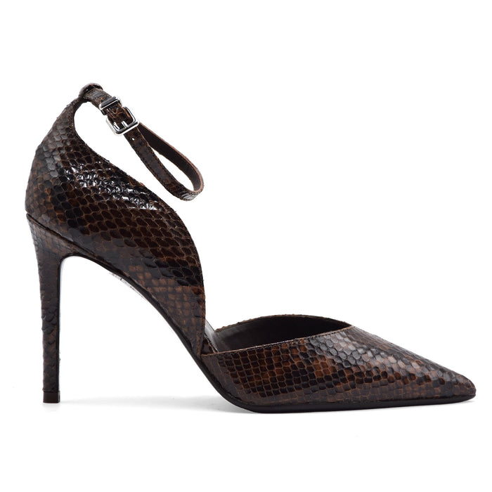 Décolleté Chantal 1962 Donna 3316 Pelle Pitonata Testa Di Moro