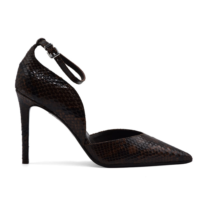 Décolleté Chantal 1962 Donna 3316 Pelle Pitonata Testa Di Moro
