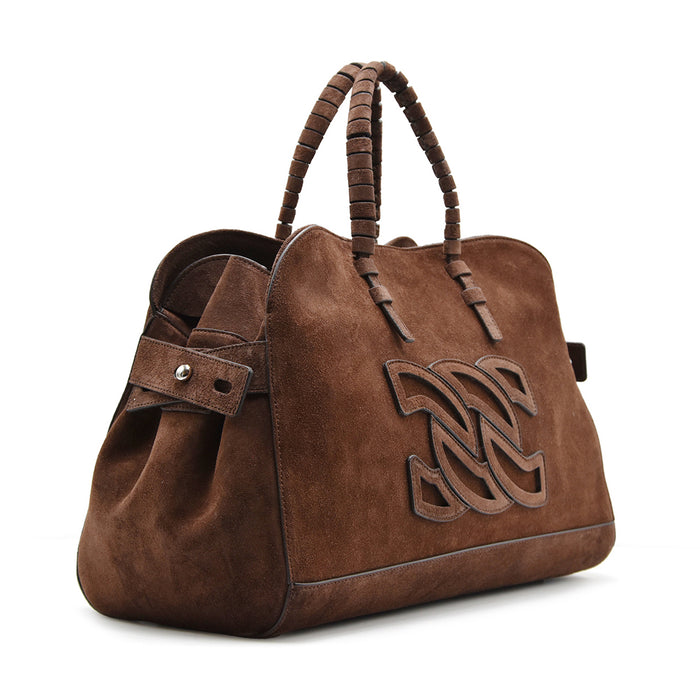 Borsa Casadei Donna Park Avenue Camoscio Marrone Testa Di Moro