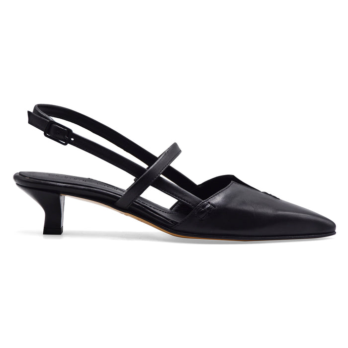 Slingback Donna Pomme D’Or Nero Con Fascia Frontale Essenziale