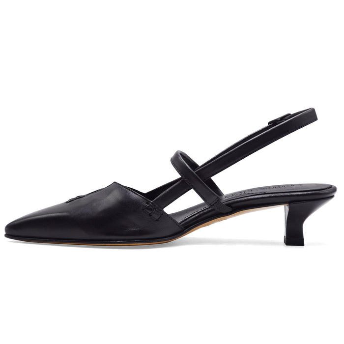 Slingback Donna Pomme D’Or Nero Con Fascia Frontale Essenziale