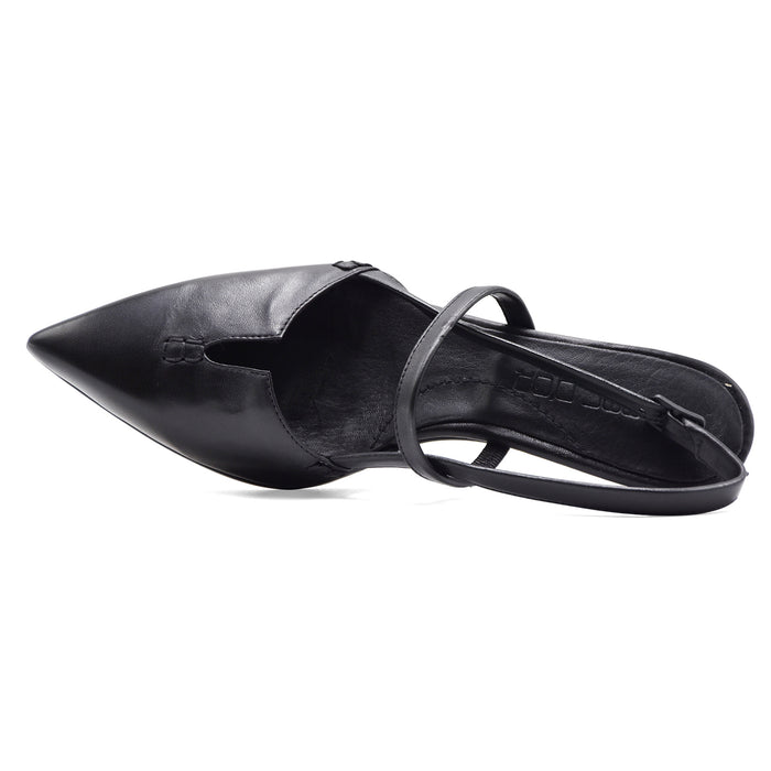 Slingback Donna Pomme D’Or Nero Con Fascia Frontale Essenziale