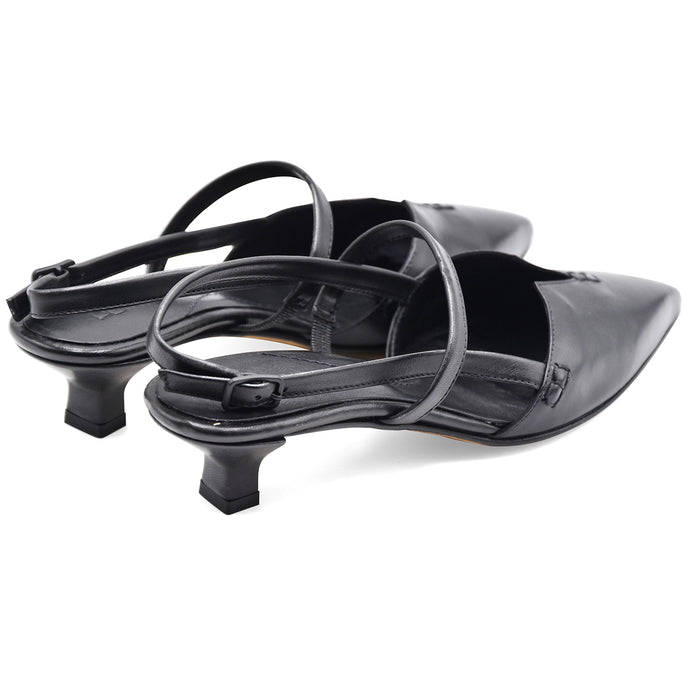 Slingback Donna Pomme D’Or Nero Con Fascia Frontale Essenziale