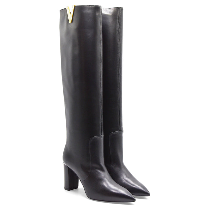 Stivali Via Roma 15 Donna Nero V Oro Design Grintoso Elegante