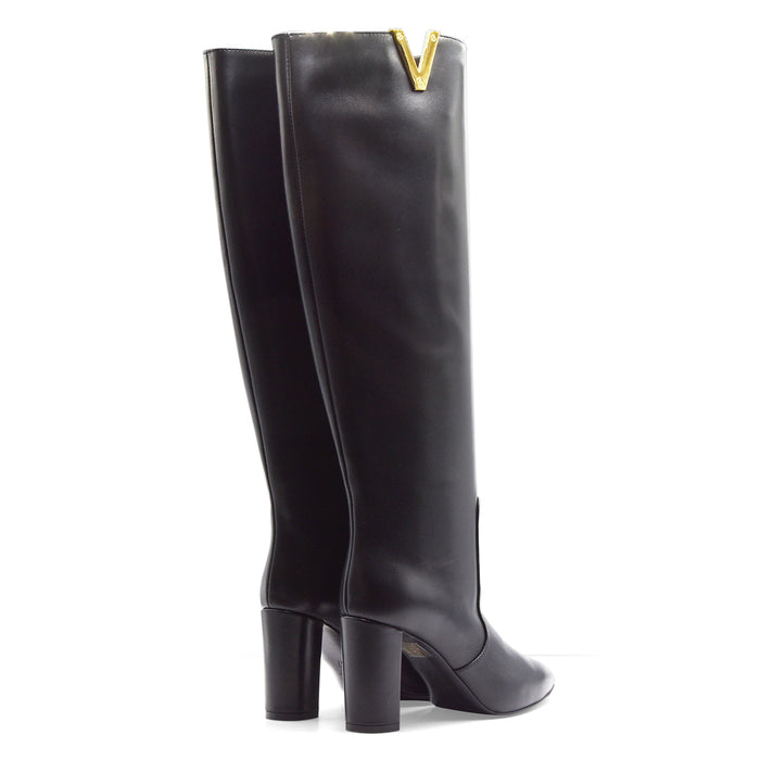 Stivali Via Roma 15 Donna Nero V Oro Design Grintoso Elegante