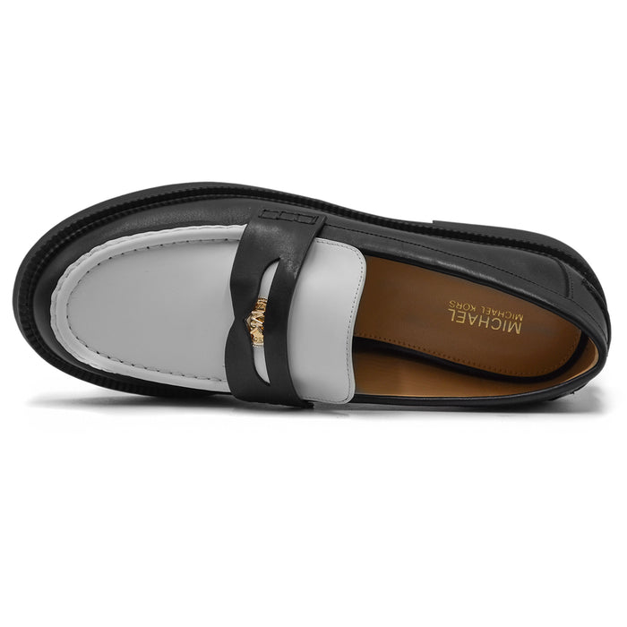 Michael Kors Women's White Black Loafers With Light Rubber Heel