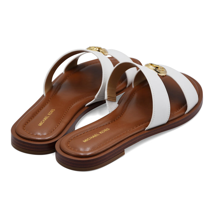 Sandali Donna Michael Kors ERIN FLAT Bianco Con Sottopiede Cuoio