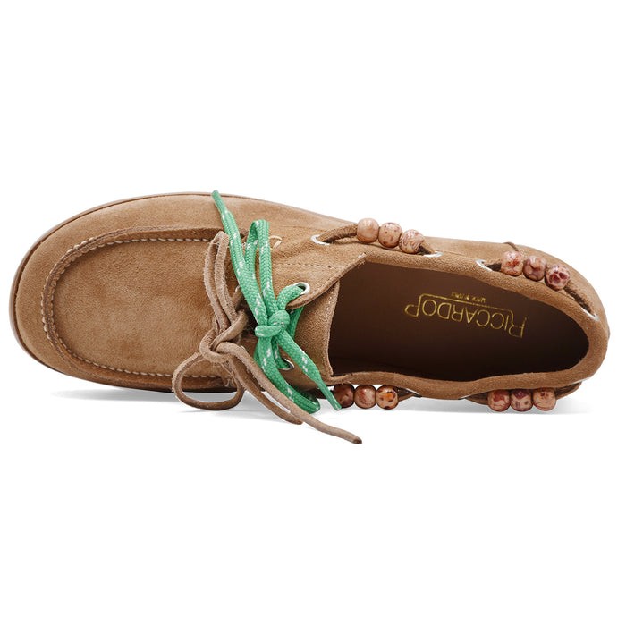 Women's Lace-up Riccardo P. Suede Beige Dove Grey