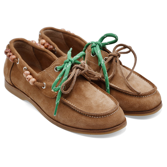 Women's Lace-up Riccardo P. Suede Beige Dove Grey