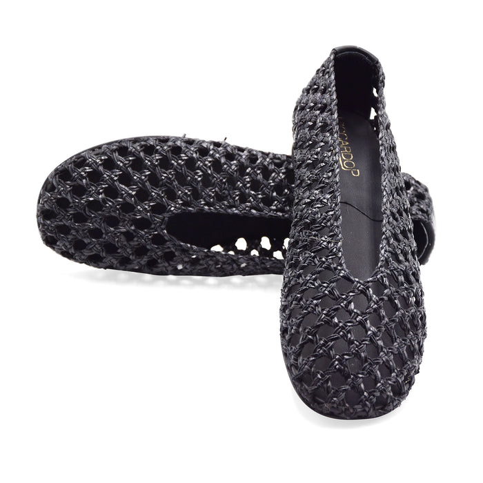 Ballerine Donna Riccardo P. 4276 Nero Intrecciato Made In Italy