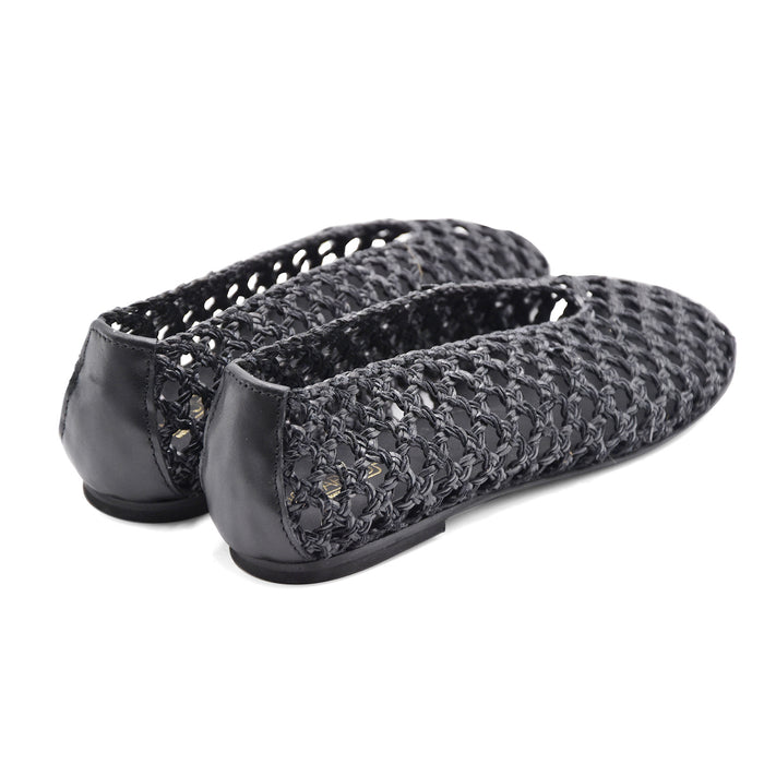 Ballerine Donna Riccardo P. 4276 Nero Intrecciato Made In Italy