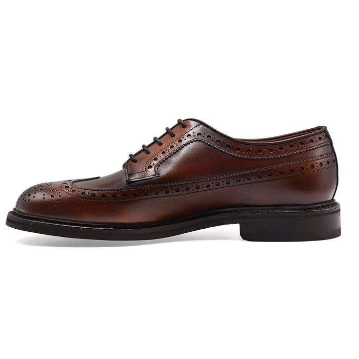 Berwick 1707 Men's Full Brogue Derby Shoes in Brown Leather