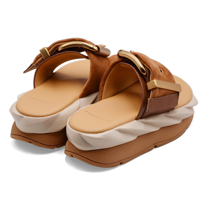Women's Sandals 4CCCCEES Mellow Glow Soft Brown With Maxi Buckle