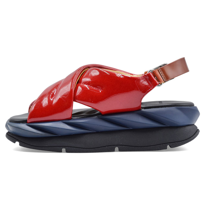 Sandali Donna 4CCCCEES Mellow Moa Rosso Lucido Fibbia Regolabile