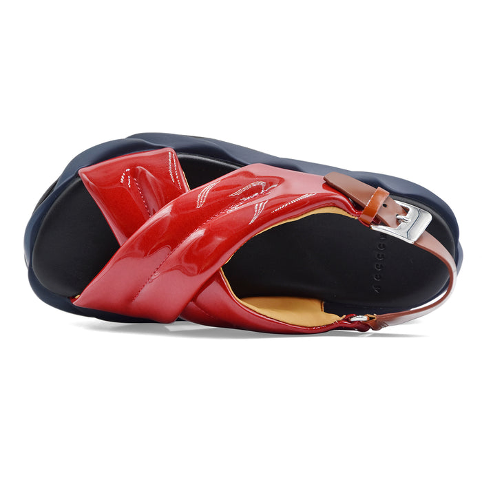 Sandali Donna 4CCCCEES Mellow Moa Rosso Lucido Fibbia Regolabile
