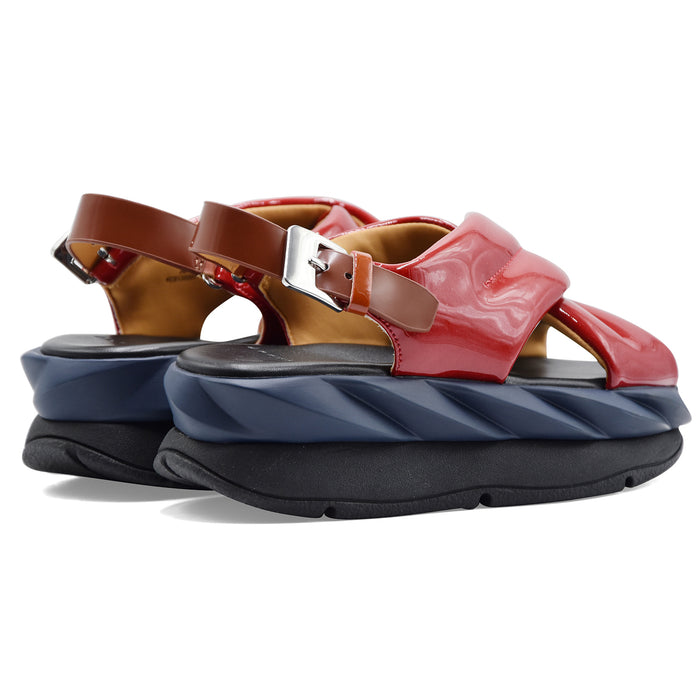 Sandali Donna 4CCCCEES Mellow Moa Rosso Lucido Fibbia Regolabile