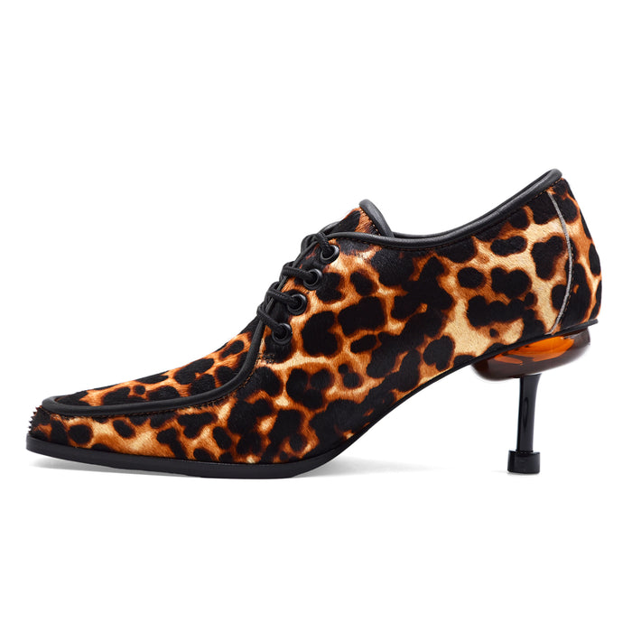 Scarpe Allacciate Con Tacco 4CCCCEES Osha Elda Leopard Donna