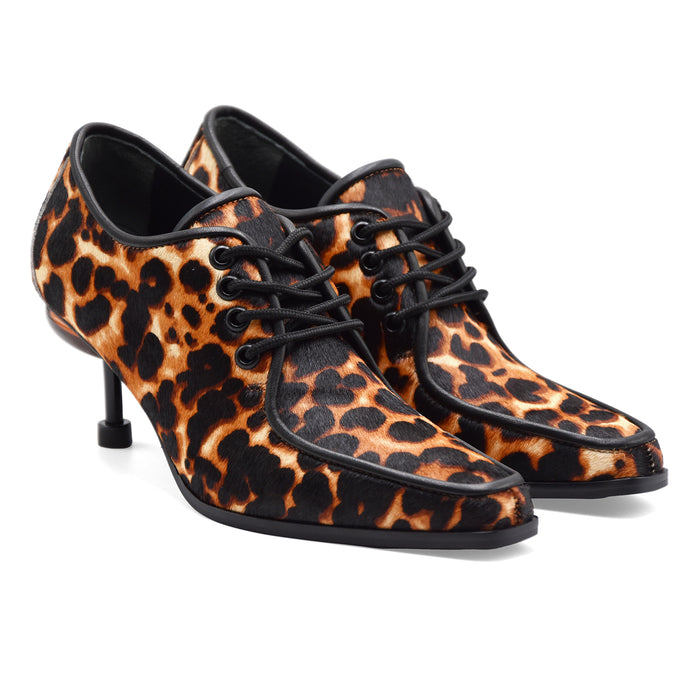 Scarpe Allacciate Con Tacco 4CCCCEES Osha Elda Leopard Donna