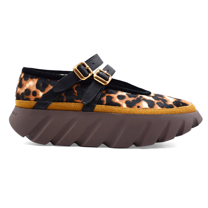 Sneakers Mary Jane 4CCCCEES Animalier Leopardato Platform Donna