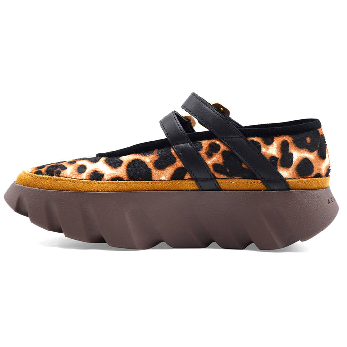 Sneakers Mary Jane 4CCCCEES Animalier Leopardato Platform Donna