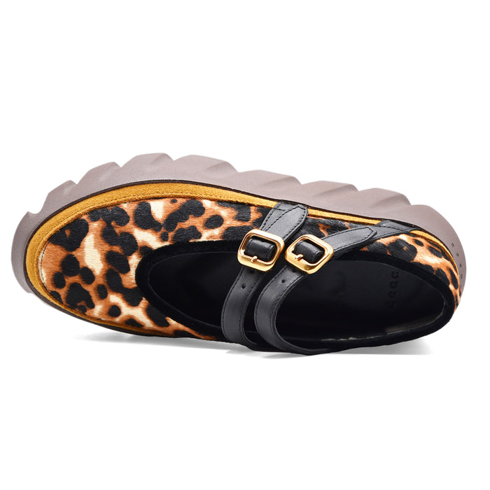 Sneakers Mary Jane 4CCCCEES Animalier Leopardato Platform Donna