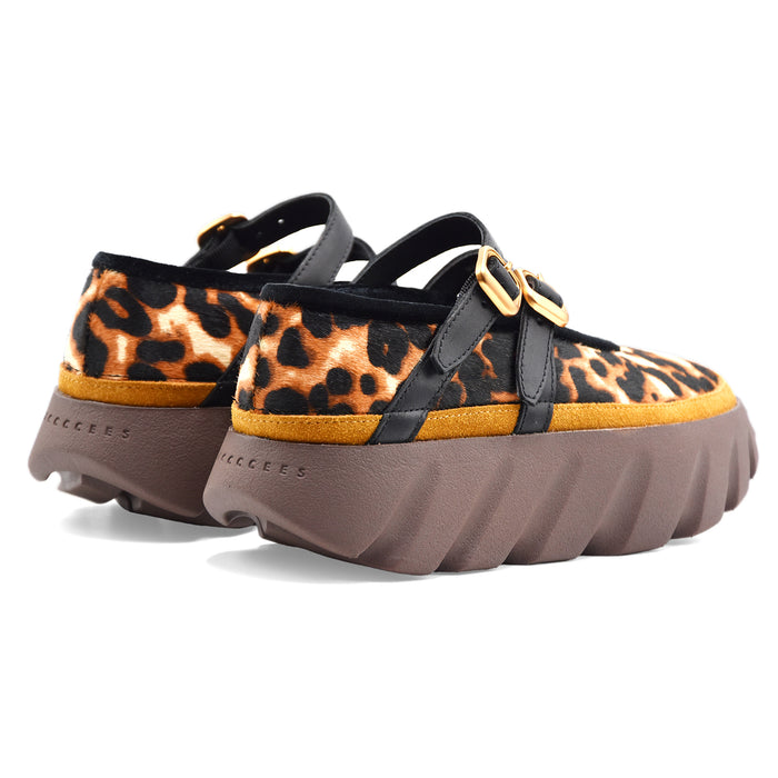 Sneakers Mary Jane 4CCCCEES Animalier Leopardato Platform Donna