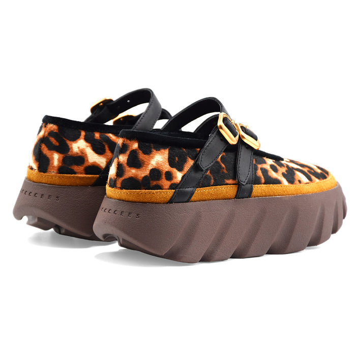 Sneakers Mary Jane 4CCCCEES Animalier Leopardato Platform Donna