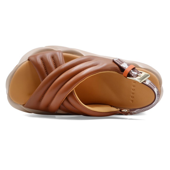 Women's Sandals 4CCCCEES Mellow Mana Brown Leather With Platform