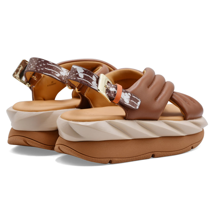 Women's Sandals 4CCCCEES Mellow Mana Brown Leather With Platform