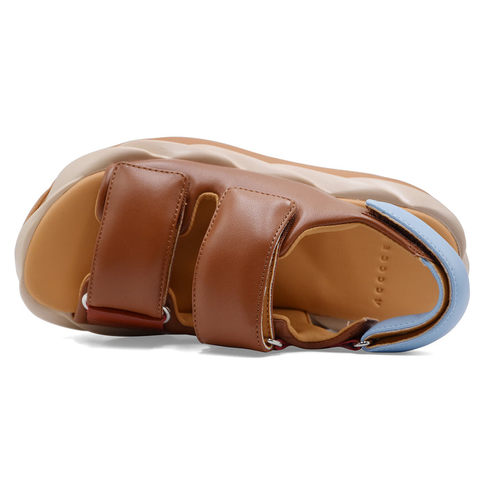 Women's Sandals 4CCCCEES Mellow Bibi Brown Ergonomic Platform
