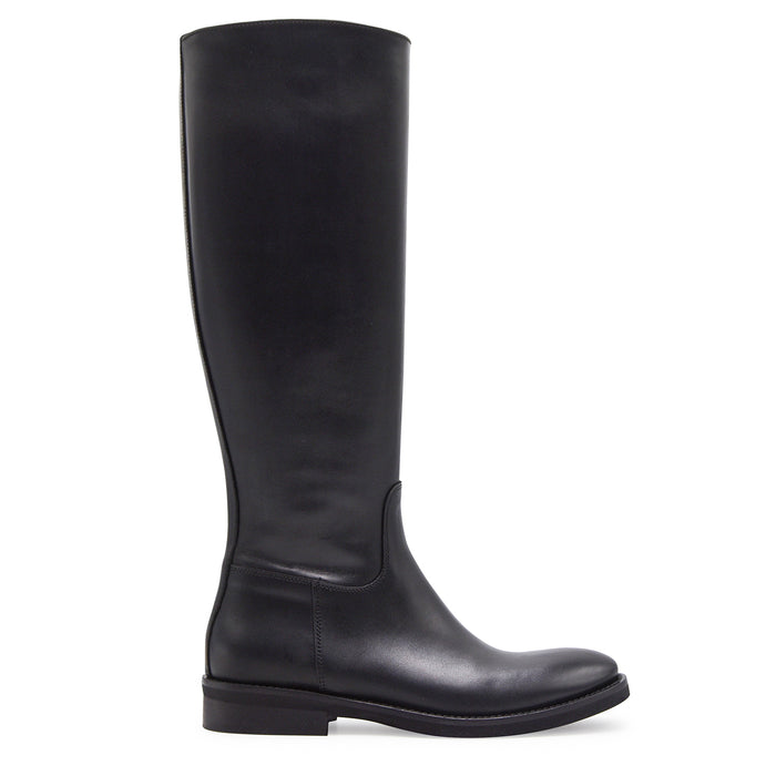 Stivali STM Donna 5013 Pelle Nero Zip Laterale Made In Italy