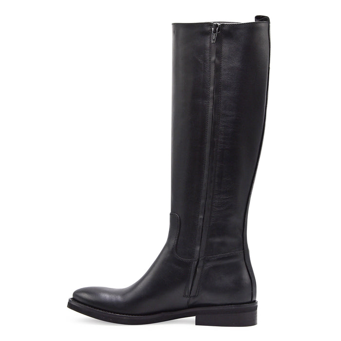 Stivali STM Donna 5013 Pelle Nero Zip Laterale Made In Italy