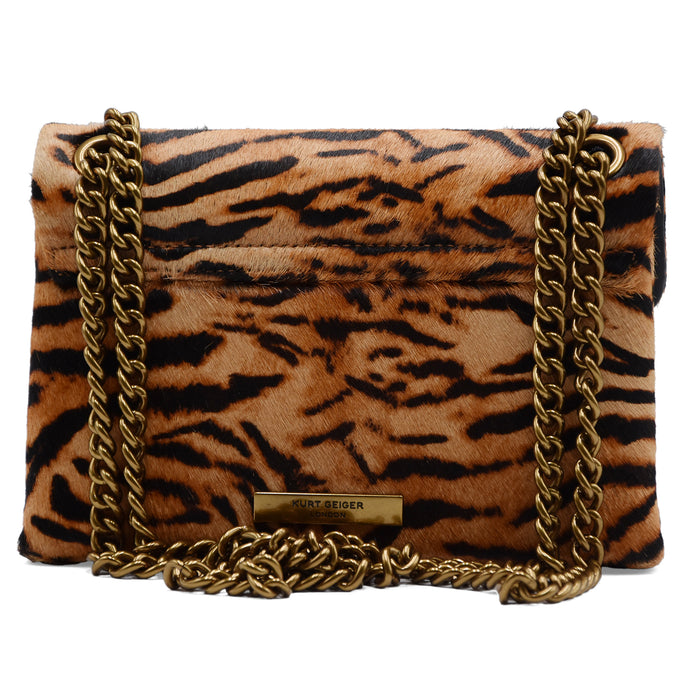 Borsa Donna Kurt Geiger London Mini Kensington Camel Leopard