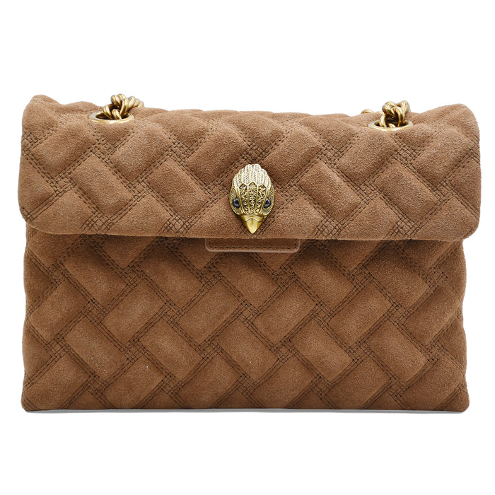 Borsa Kurt Geiger Kensington Donna Suede Marrone Con Tracolla