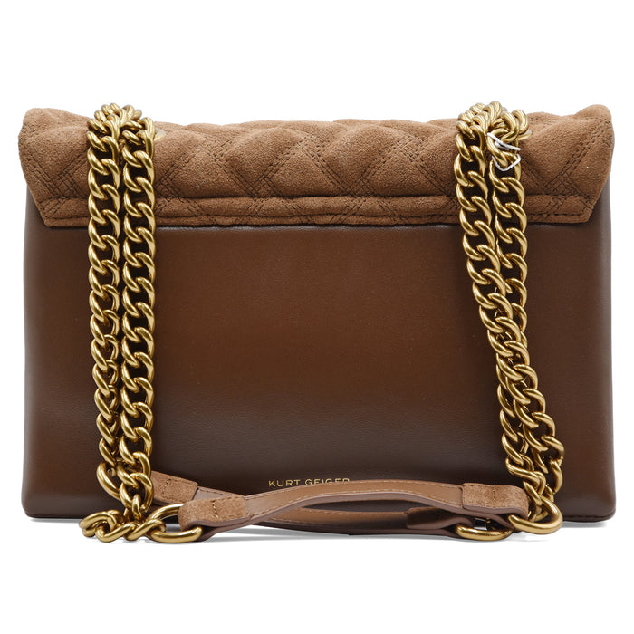 Borsa Kurt Geiger Kensington Donna Suede Marrone Con Tracolla
