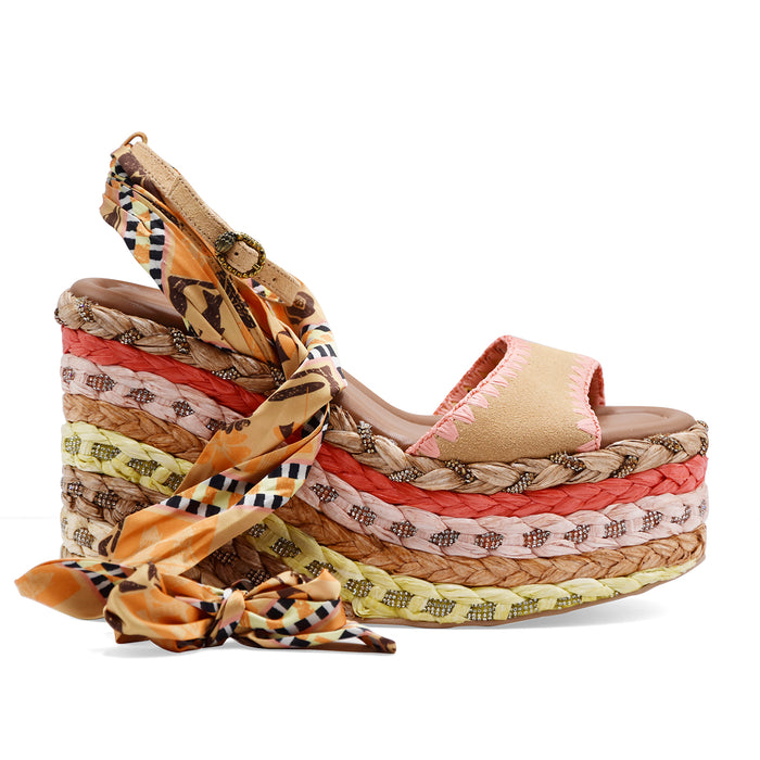 Sandali Kurt Geiger Donna CHELSEA SCARF WADGE Zeppa Multicolor