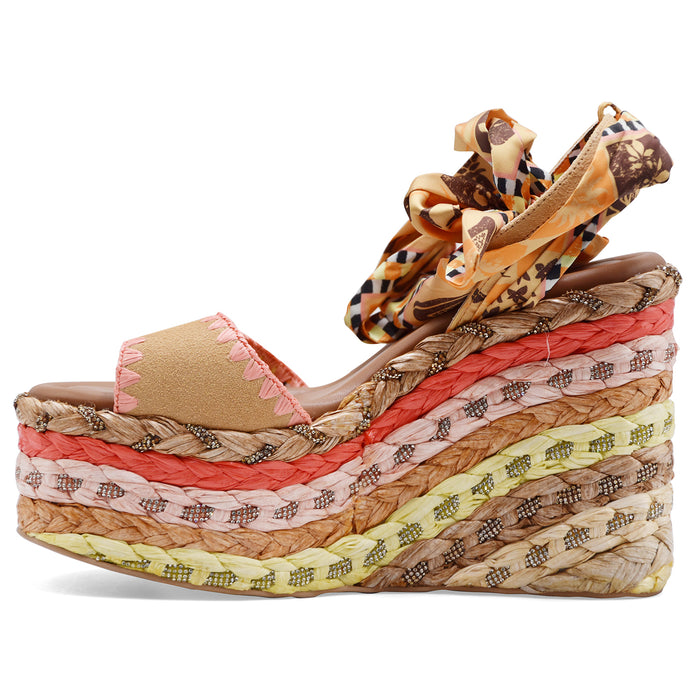 Sandali Kurt Geiger Donna CHELSEA SCARF WADGE Zeppa Multicolor