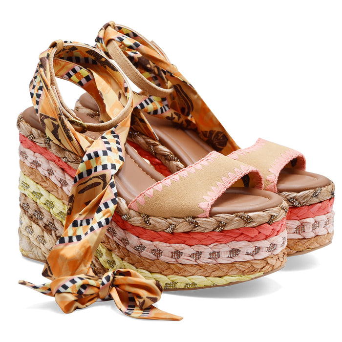 Sandali Kurt Geiger Donna CHELSEA SCARF WADGE Zeppa Multicolor