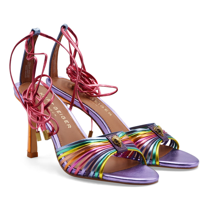 Sandali Kurt Geiger Donna Multi Strap Tie Arcobaleno Multicolor