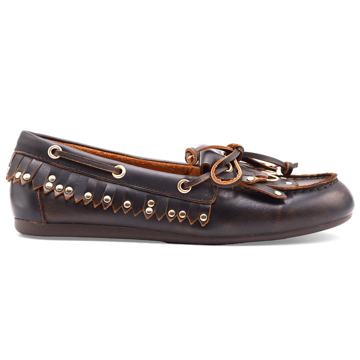 Mocassini Allacciati Bibi Lou Aurelie Loafer Marrone Scuro