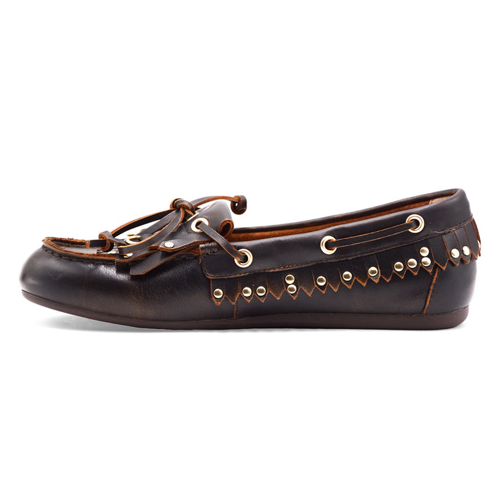Mocassini Allacciati Bibi Lou Aurelie Loafer Marrone Scuro