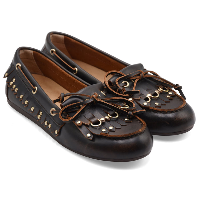 Mocassini Allacciati Bibi Lou Aurelie Loafer Marrone Scuro
