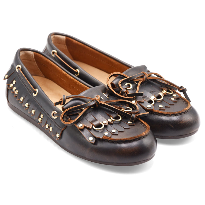 Mocassini Allacciati Bibi Lou Aurelie Loafer Marrone Scuro