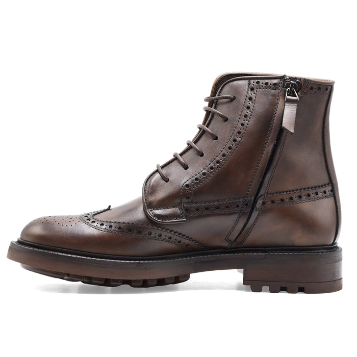 Anfibi Ernesto Dolani Uomo Taupe Coda Di Rondine Made In Italy