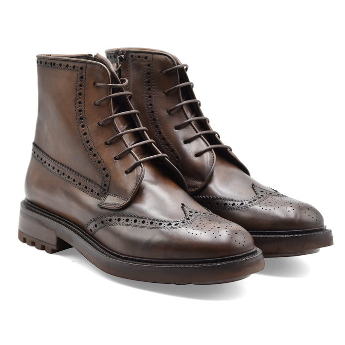 Anfibi Ernesto Dolani Uomo Taupe Coda Di Rondine Made In Italy