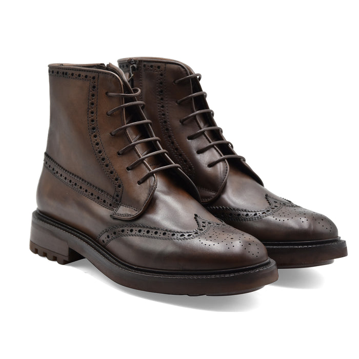 Anfibi Ernesto Dolani Uomo Taupe Coda Di Rondine Made In Italy