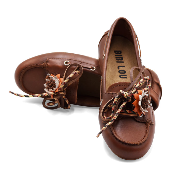 Scarpe Da Barca Bibi Lou Donna TANA LOAFER In Pelle Color Cuoio